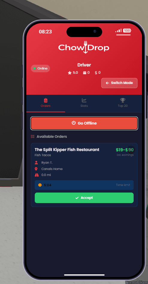 Chow Drop Food Delivery